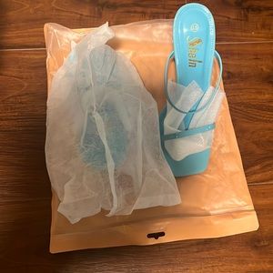 Baby Blue Sheln Open toe heels